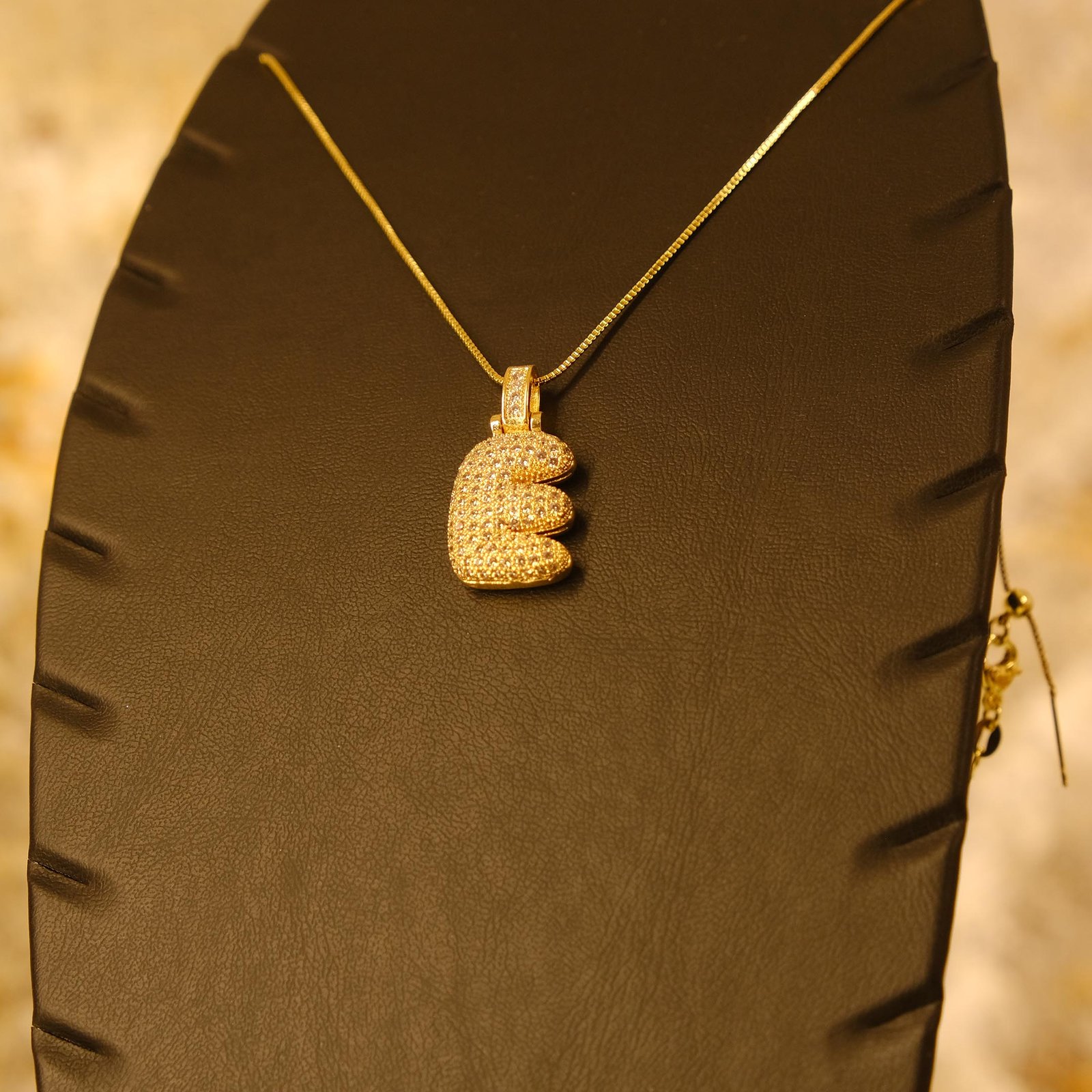 Taşlı 3D Bubble (Balon) Harf Kolye