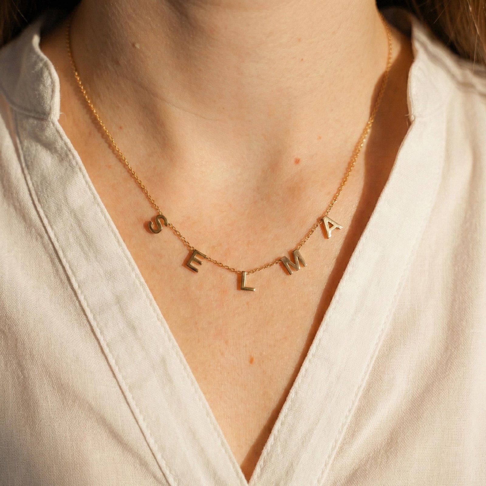 Ayrı Harfli İsim Kolye | 925 Gümüş