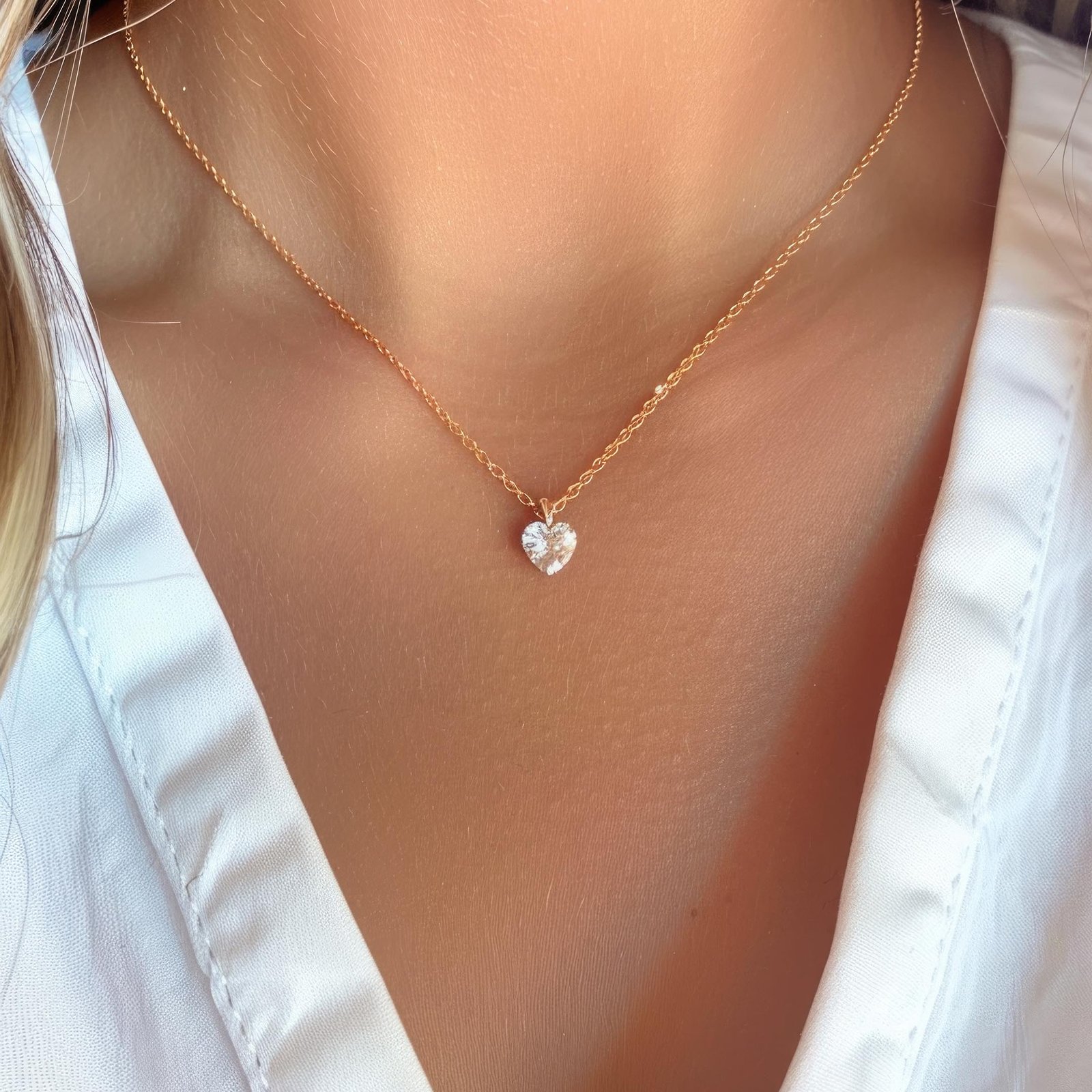 Tektaş Kalp Kolye | 925 Gümüş