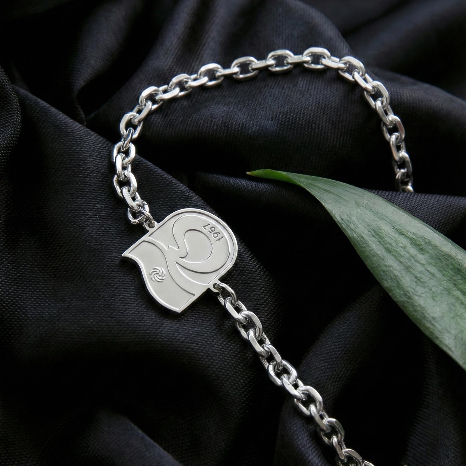 925 Ayar Gümüş Trabzonspor Logolu Erkek Bileklik - 1967 Fırtına Taraftar Serisi