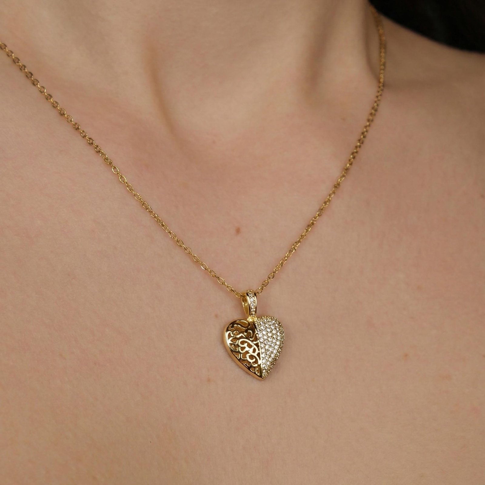 Gizli Yazılı Kalp Kolye | 925 Gümüş