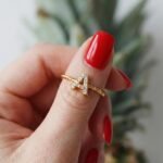 Zirkon Taşlı Harfli Yüzük (Burgu Tasarım) | 925 Gümüş