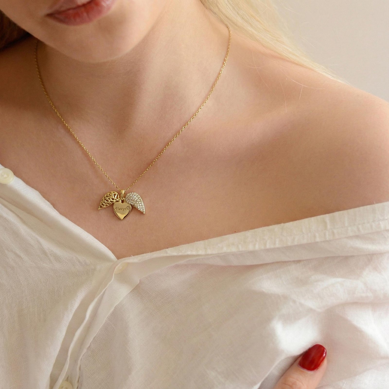 Gizli Yazılı Kalp Kolye | 925 Gümüş