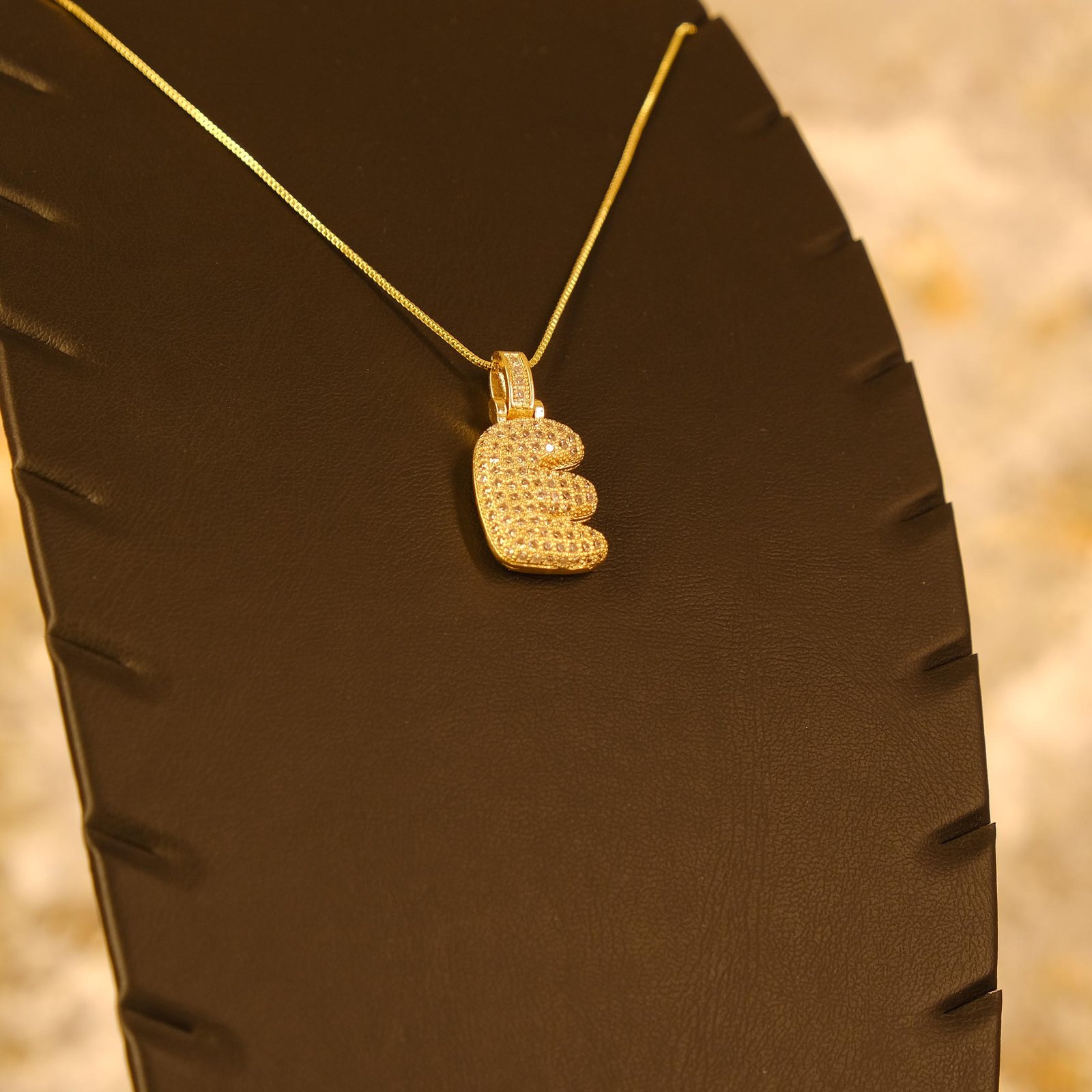 Taşlı 3D Bubble (Balon) Harf Kolye