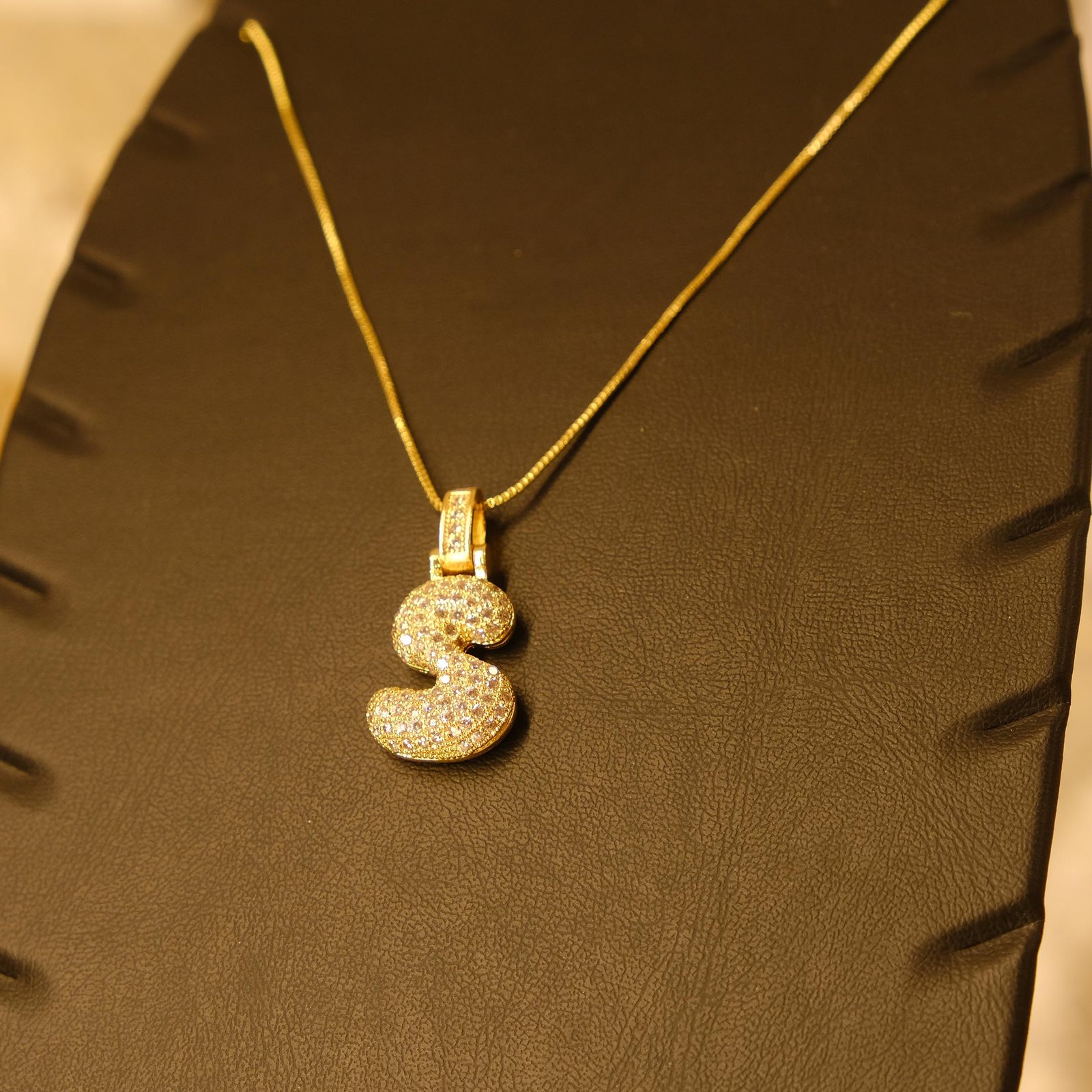 Taşlı 3D Bubble (Balon) Harf Kolye