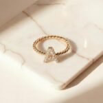 Zirkon Taşlı Harfli Yüzük (Burgu Tasarım) | 925 Gümüş