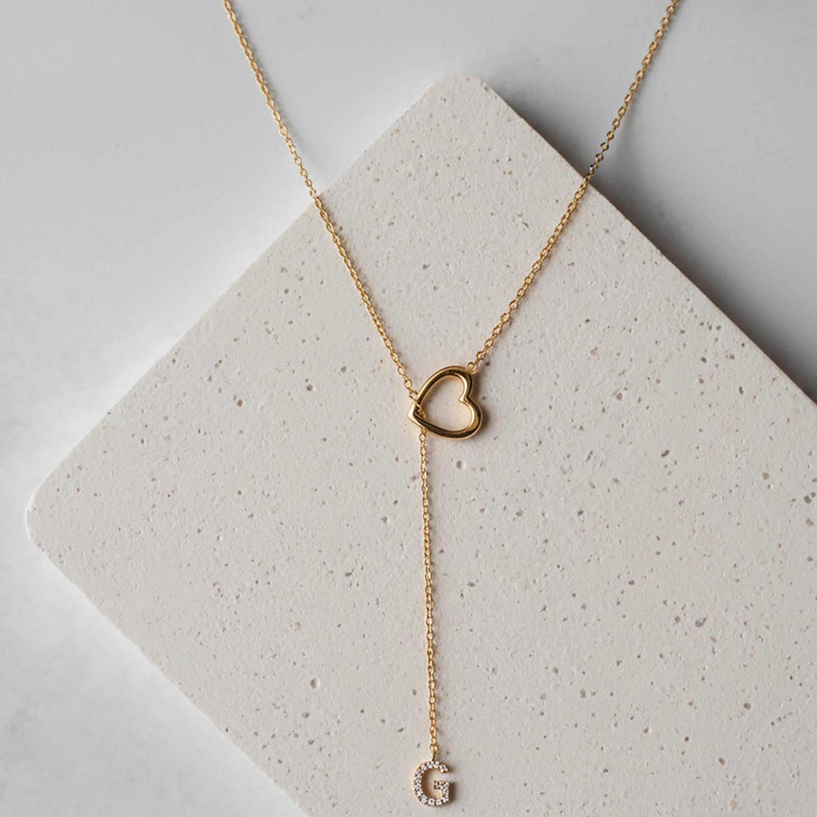 Kalpten Geçen Harfli Kolye | 925 Gümüş