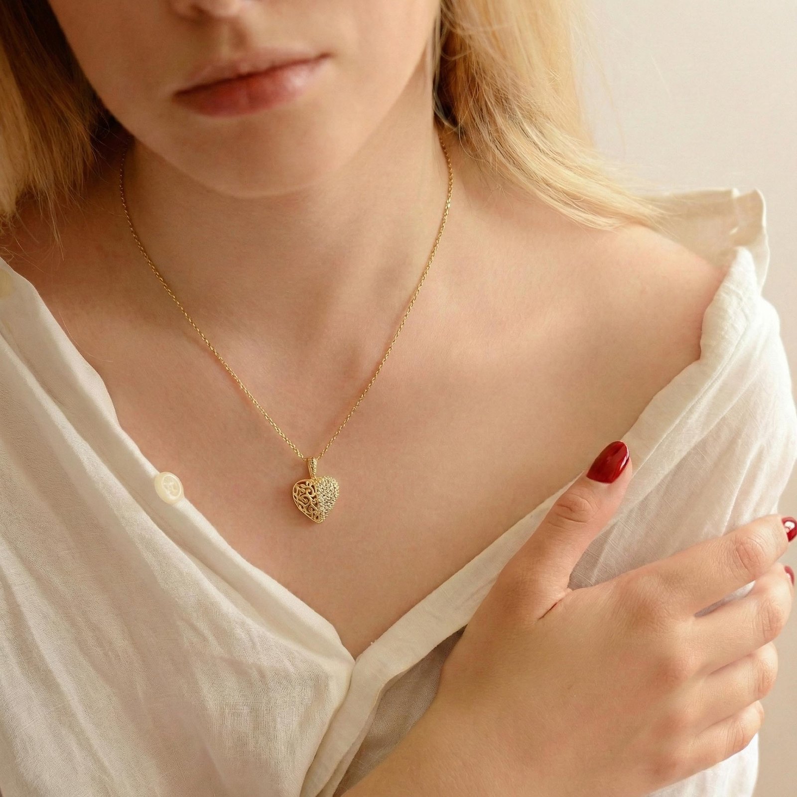 Gizli Yazılı Kalp Kolye | 925 Gümüş