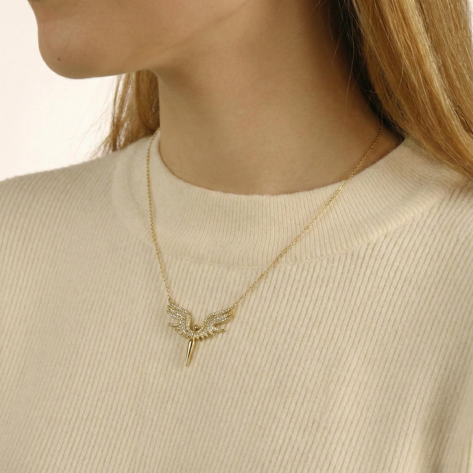 Mikail Meleği Kılıç Kolye | 925 Gümüş