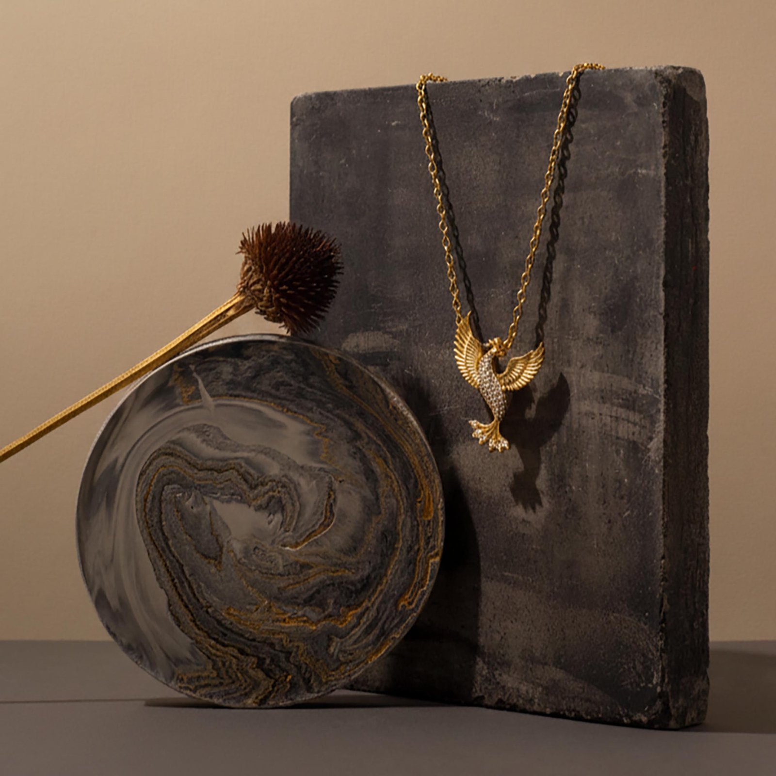 Zirkon Taşlı Tavus Kuşu Kolye | 925 Gümüş