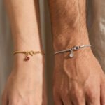 Doğum Ay Taşlı Yılan Zincir Bileklik (Çift) | 925 Gümüş